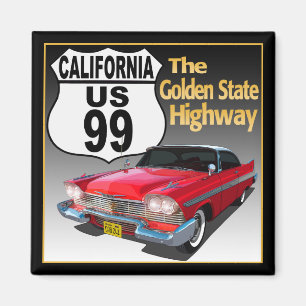 カリフォルニアU Sルート99ザ・ゴールデン州 マグネット