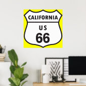 カリフォルニアUS 66サイン ポスター (ホームオフィス)