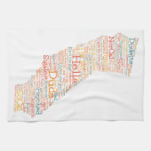 カリフォルニアUSAスラングワードアートマップ キッチンタオル (横)