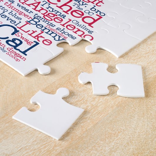 カリフォルニアUSAスラング語アートマップジグソーパズル ジグソーパズル (側面)