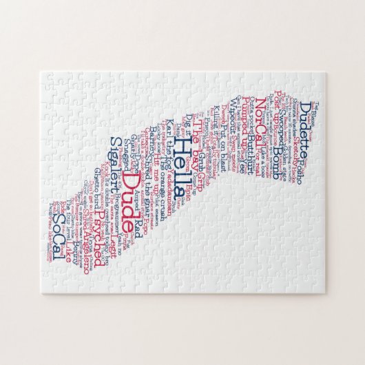 カリフォルニアUSAスラング語アートマップジグソーパズル ジグソーパズル (横)