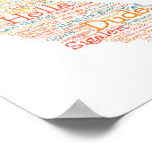 カリフォルニアUSAスラング語芸術マップ ポスター (角)