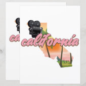 カリフォルニアUSA地図ポスター (正面/裏面)