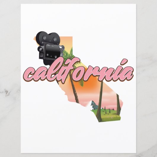 カリフォルニアUSA地図ポスター (正面)