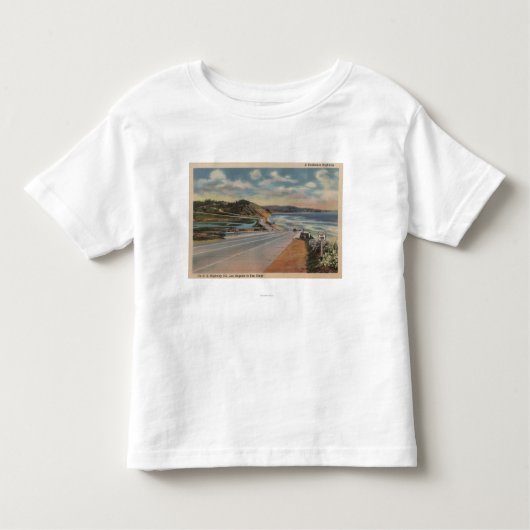 カリフォルニアViewStateの海岸のハイウェー101 トドラーTシャツ (正面)