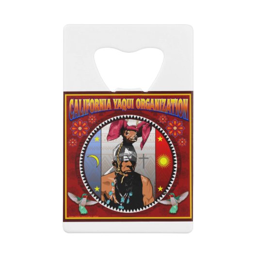 カリフォルニアYaqui団体や組織のロゴ クレジットカード栓抜き (正面)