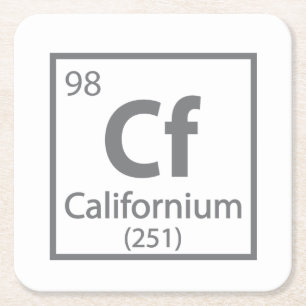 カリフォルニウム – カリフォルニア科学周期表 スクエアペーパーコースター