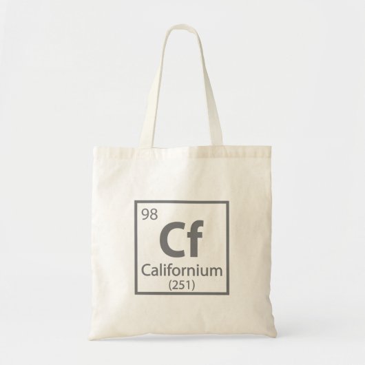 カリフォルニウム – カリフォルニア科学周期表 トートバッグ (正面)
