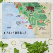 「カリフォルニエン：2021/heute – ナショナルパークカルテ… キッチンタオル (折り畳み)