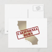 カリフォ生まれルニア – 地図上のスタンプ ポストカード (正面/裏面)