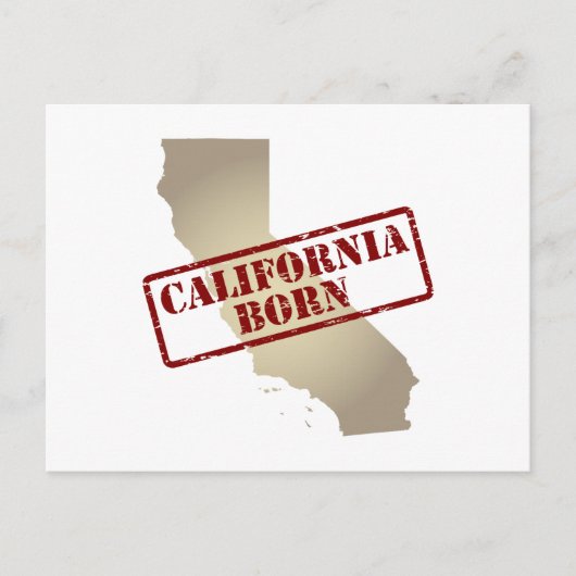 カリフォ生まれルニア – 地図上のスタンプ ポストカード (正面)