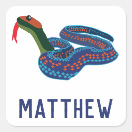カリフパーソナライズされたレニアレッドサイドガーターヘビ スクエアシール