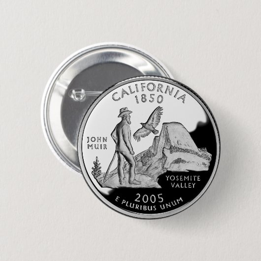 カリフフェイクォニア州クォーターヨセミテバレーミュア 缶バッジ (正面&裏面)