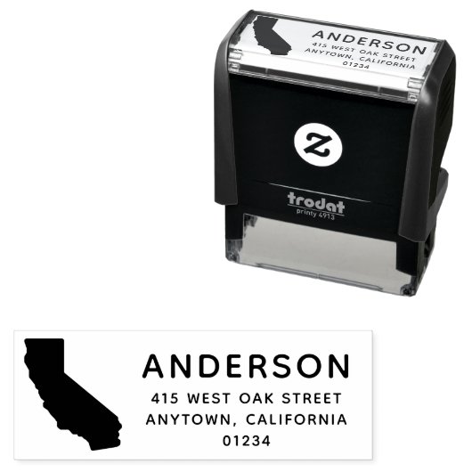カリフモダンォニア州形状差出人住所 セルフインキングスタンプ (インサイチュ)