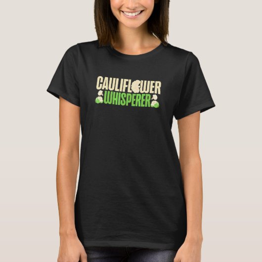 カリフラワーのささやき手 野菜農家 ヴィーガン  Tシャツ (正面)