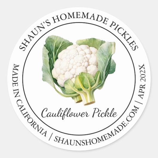 カリフラワーのピクルラモダンベル ラウンドシール (正面)