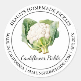 カリフラワーのピクルラモダンベル ラウンドシール