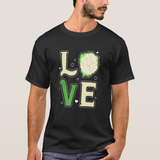 カリフラワーの愛 ヴィーガン 菜食主義者 野菜 愛好家 Tシャツ (正面)