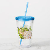 カリフラワーの漫画イラスト アクリルタンブラー (裏面)