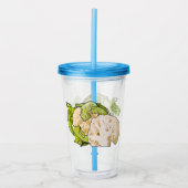 カリフラワーの漫画イラスト アクリルタンブラー (正面)