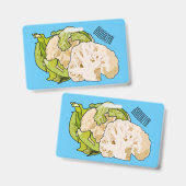 カリフラワーの漫画イラスト バッジ (正面＆裏面)