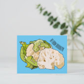 カリフラワーの漫画イラスト ポストカード (スタンド正面)