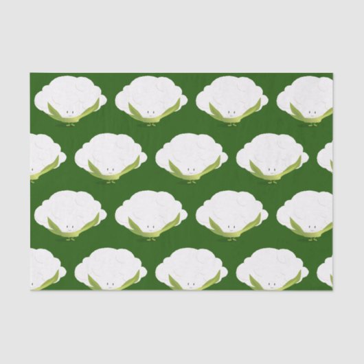 カリフラワーキャラクターかわいい食べ物ティッシュペーパー 薄葉紙 (正面)