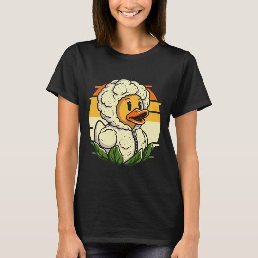 カリフラワーダック ビーガン ヴィーガン 菜食主義者 Tシャツ (正面)