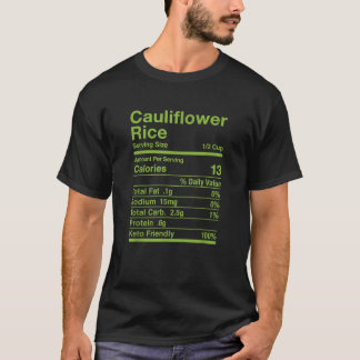 カリフラワーライスT Sに一致する栄養事実 Tシャツ