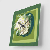 カリフラワー壁時計 スクエア壁時計 (傾斜)