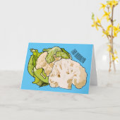 カリフラワー漫画イラストレーション カード (黄色い花)