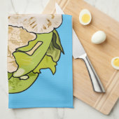 カリフラワー漫画イラストレーション キッチンタオル (四つ折り)