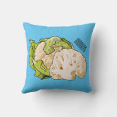 カリフラワー漫画イラストレーション クッション (裏面)