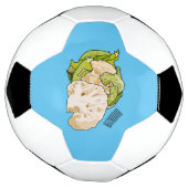 カリフラワー漫画イラストレーション サッカーボール (回転)