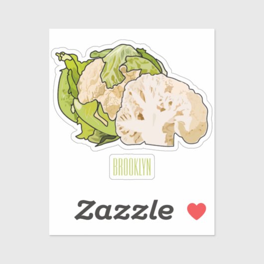 カリフラワー漫画イラストレーション シール (シート)