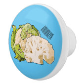 カリフラワー漫画イラストレーション セラミックノブ (右)