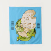 カリフラワー漫画イラストレーション タペストリー (正面)