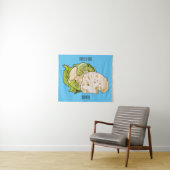 カリフラワー漫画イラストレーション タペストリー (インサイチュ(横))