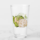 カリフラワー漫画イラストレーション タンブラーグラス (裏面)