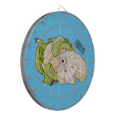 カリフラワー漫画イラストレーション ダーツボード (正面左)