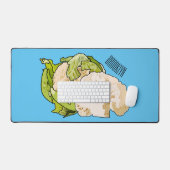 カリフラワー漫画イラストレーション デスクマット (キーボード&マウス)