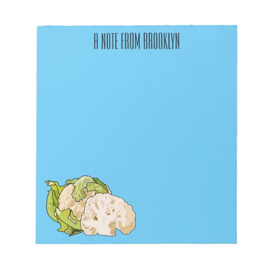 カリフラワー漫画イラストレーション ノートパッド (正面)