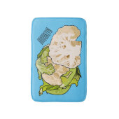 カリフラワー漫画イラストレーション バスマット (正面縦)