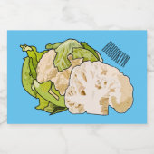 カリフラワー漫画イラストレーション フードラベル (シングルラベル)