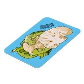 カリフラワー漫画イラストレーション マグネット (左側)