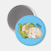 カリフラワー漫画イラストレーション マグネット (正面/裏面)