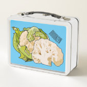 カリフラワー漫画イラストレーション メタルランチボックス (裏面)