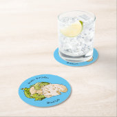 カリフラワー漫画イラストレーション ラウンドペーパーコースター (インサイチュ)