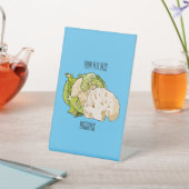 カリフラワー漫画イラストレーション 台座サイン (インサイチュ)