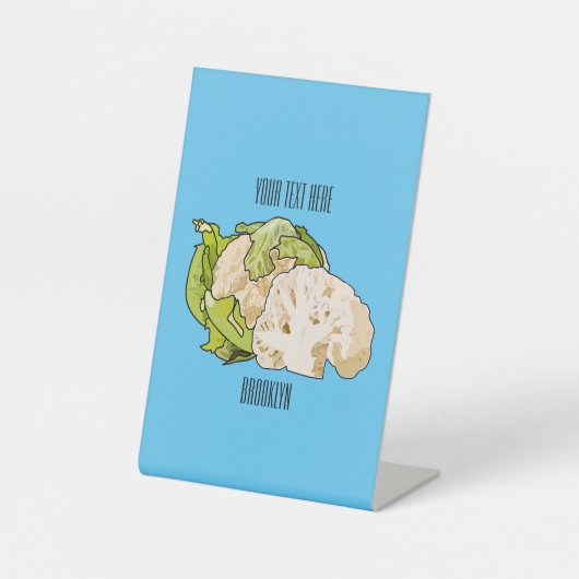 カリフラワー漫画イラストレーション 台座サイン (正面)